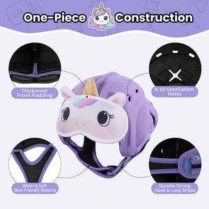 <span class=keywords><strong>Casque</strong></span> de sécurité pour bébé Mambobaby Purple Unicorn Wings, protège-tête réglable pour tout-petits pour ramper et marcher - Product Image 5