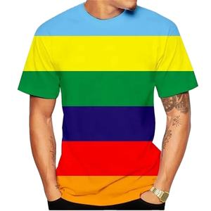 เสื้อยืดพิมพ์ลายกราฟิกสีรุ้งแฟชั่นใหม่สำหรับผู้ชายและผู้หญิง เสื้อยืดฮิปฮอปสตรีทแวร์ เสื้อยืดลำลองแขนสั้น เสื้อยืดผู้ชาย - Product Image 3