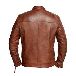 แจ็กเก็ตหนัง PU ลำลองสำหรับผู้ชายสีพื้นมีซิปสำหรับฤดูใบไม้ร่วงฤดูหนาว - Product Image 3