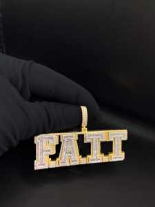 Collier avec pendentif tête de tigre et crâne en diamant serti de pierres, style chrétien, avec chaîne - Product Image 2