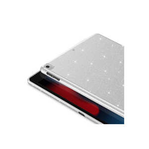 Étui de protection pour tablette iPad 10.2 2021 (9e génération) en TPU/cuir/PU, rose foncé scintillant - Product Image 4