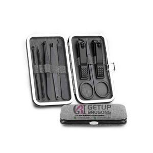 Kit de manucure, avec revêtement de poudre noire, outils en acier inoxydable, pour ongles, avec couleurs et logo personnalisés, 1 pièce - Product Image 4