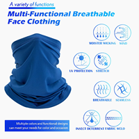Masque facial de protection UV rafraîchissant pour l'été personnalisé Tube multifonctionnel pour pêche et cyclisme Couvre-chef Bandana en polyester Écharpe Cou