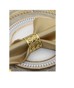 Rond de serviette en métal de qualité supérieure pour le réglage de la table de banquet de mariage haut de gamme avec une élégante touche de design artistique fait main - Product Image 3