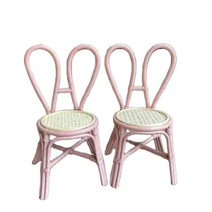 Cute Nice Pink Rattan Bunny Baby Girls Chair Seating Set Doll Chair Wholesale Ready To Export From Vietnam Supplier