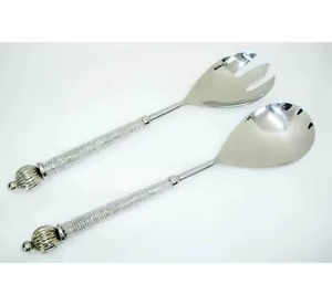 Produit écologique de conception d'ensemble de serveur de salade poli par miroir d'acier inoxydable le meilleur - Product Image 5