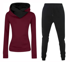 2025 traje de jogging de gran tamaño personalizado para mujer, conjunto de pantalones acampanados con capucha estampada, trajes de dos piezas de talla grande para mujer para invierno - Product Image 4