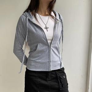 Casual Streetwear básico con capucha bolsillos sudadera chándal 2025 otoño primavera moda sólido manga larga sudaderas con capucha para mujer - Product Image 5