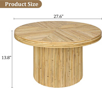 Table basse ronde, petite table basse en rotin, table basse moderne du milieu du siècle, table basse Boho Circle, table à thé
