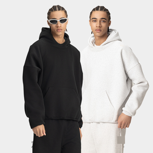 Fabricant de sérigraphie personnalisée de haute qualité vierge 380GSM sweat à capuche en coton biologique surdimensionné en éponge française - Product Image 4