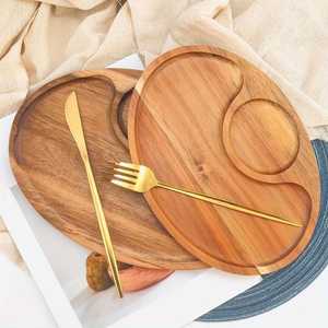 Eco-Friendly Wooden Serving Platter <b>6</b> Inch Round Polished Country Design <b>for</b> Formal Dining and Snacks From India - Product Image 4