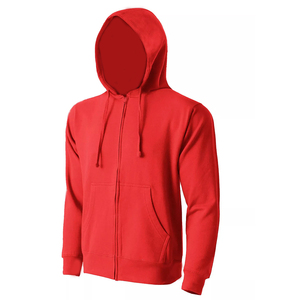 Sweatshirts d'hiver à fermeture éclair complète pour hommes Taille 3XL Logo personnalisable imprimé sur capuche unie avec poche en molleton - Product Image 2