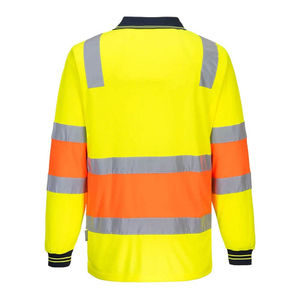 Camiseta de Seguridad de Poliéster Unisex de Manga Larga, Fluorescente, de Alta Visibilidad, Reflectante y Transpirable para Trabajo de Construcción - Product Image 2