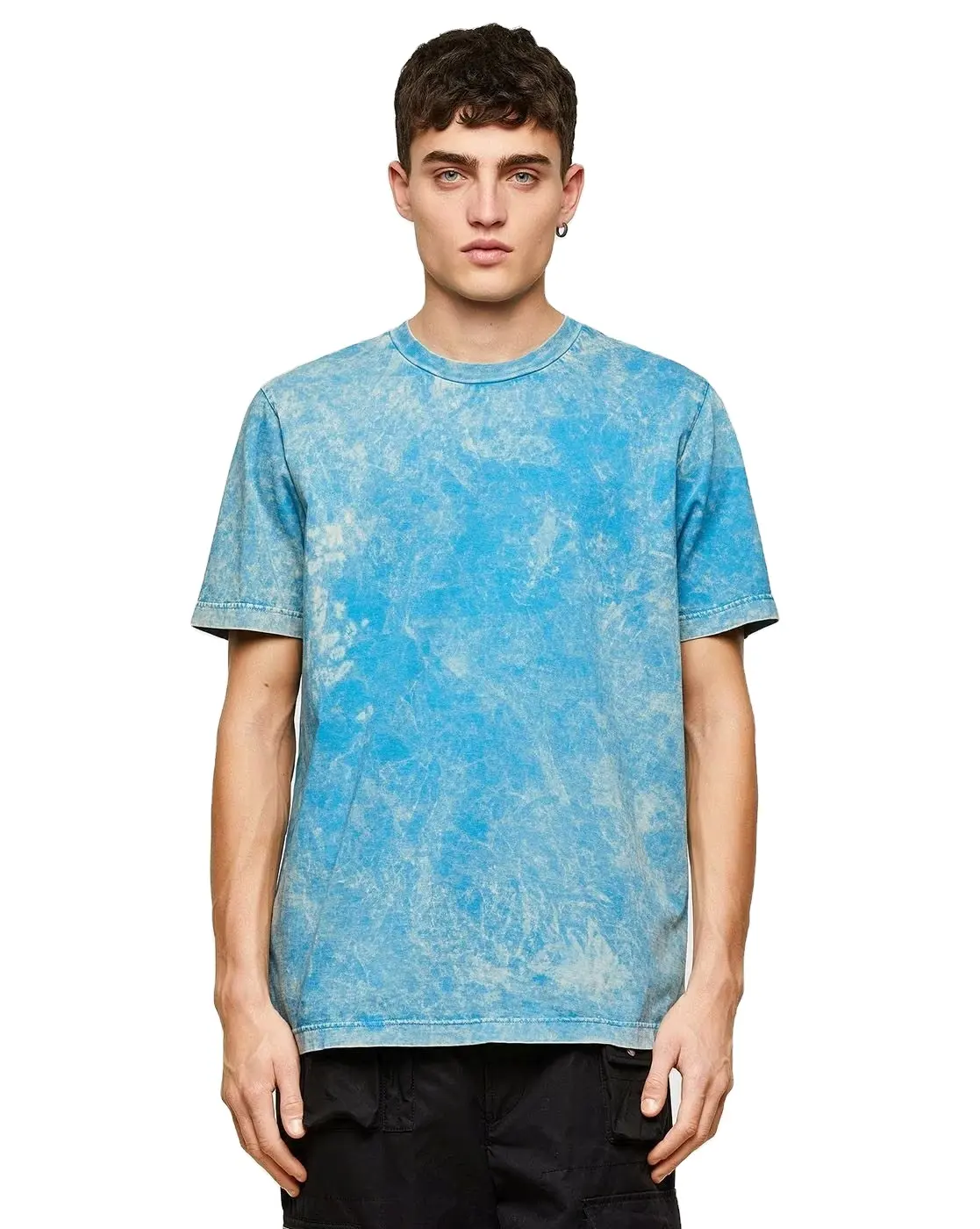 T-Shirt personalizzata con stampa a lavaggio acido acido minerale 100% in cotone Vintage T-Shirt a girocollo magliette larghe