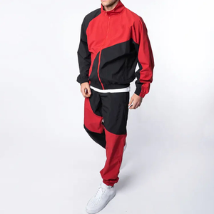Ensemble deux pièces pour hommes coupe-vent vintage à fermeture éclair survêtement à sublimation ensemble coupe-vent court survêtement en nylon personnalisé - Product Image 1