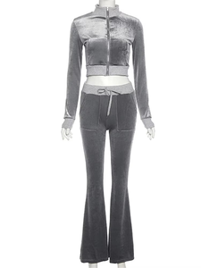 Women's Casual Two Piece Set Simple Zipper Full <b>Sleeve</b> Hooded <b>Top</b> + Above Knee Bandage Lace Slim Wide Leg Pants <b>Short</b> - Product Image 6