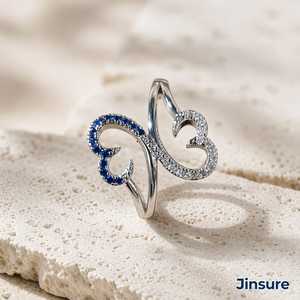 Anello di Lusso Quadrato Completamente Incastonato con Smeraldo Verde Brillante, Ornamento per Mani all'Ingrosso per Commercio Transfrontaliero - Product Image 1