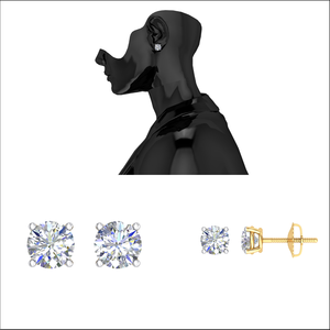 Boucles d'oreilles de luxe en or massif 18 carats avec diamant de laboratoire pour les mariages exportation directe de l'Inde - Product Image 2