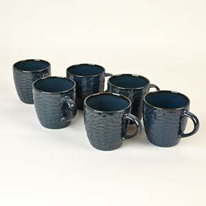 Mosaic Denim Hue <b>Ceramic</b> Tea <b>Cup</b> Set of 6 - Product Image 2