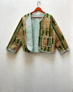 เสื้อโค้ทผ้าทอสไตล์โบโฮสำหรับผู้หญิงแจ็คเก็ตบุนวมพิมพ์ลายเสือพร้อมกระดุมปักลำลองของขวัญวันหยุดฤดูหนาว - Product Image 4