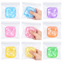 Sac auto-scellant en PVC personnalisé pour l'emballage de jouets sensoriels Squishy Nice Cube, pochette de rangement transparente réutilisable, fournisseur d'usine en gros