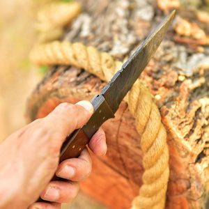Cuchillo de Acero de Damasco de Hoja Fija con Punta de Caída, Grado Industrial, Alta Calidad, Resistente, para Exteriores, Personalizable, con Mango de Madera, OEM, Gran Oferta 2025 - Product Image 2