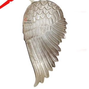 Plateau de service en forme de feuille métallique ovale fini argent de la meilleure qualité pour hôtel - Product Image 2