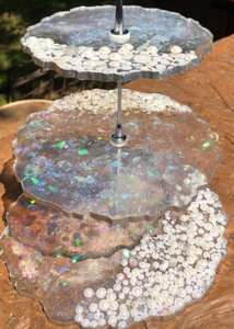 แท่นวางเค้กศิลปะทำจากเรซินอีพ็อกซี่ทำมือต้องการสูงตกแต่งโต๊ะกลางของคุณและอุปกรณ์เค้กโต๊ะรับประทานอาหารที่จำเป็น - Product Image 6