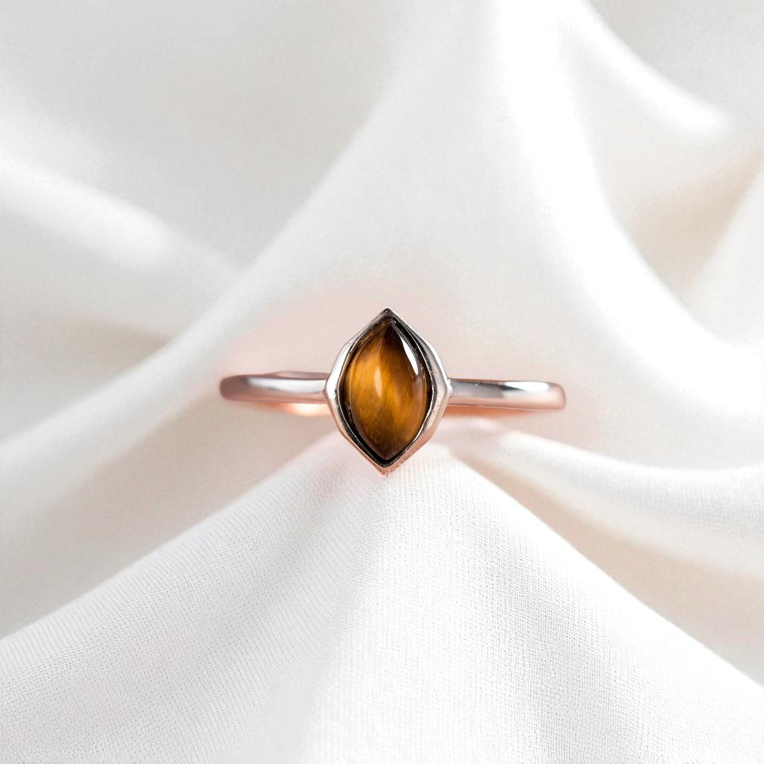 2025 New Arrival 925 Sterling Silver Marquise Tiger Eye Wedding 