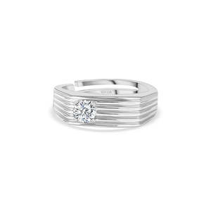 Bague de mariage en argent pur 925 avec diamant artisanal de 1 carat confort et élégance réglable pour un ajustement parfait - Product Image 2