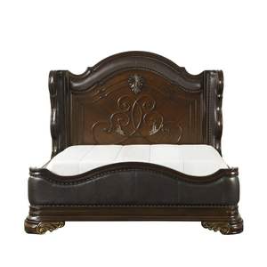 Cadre en bois de lit à panneaux d'époque victorienne - Product Image 2