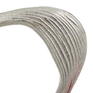 Escultura de plata decorativa abstracta con lazo de metal personalizado Artificial de aluminio artístico con base negra a precio barato al por mayor - Product Image 3