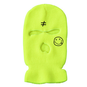 หน้ากากสกีสีขาวหมวกไหมพรมหน้ากากสกีสำหรับงานปาร์ตี้หมวกถักโลโก้ออกแบบได้ตามต้องการ - Product Image 3