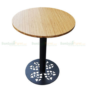 SFBCF010- Durable 60cm Round <b>Bamboo</b> Wood and Iron <b>Table</b> Industrial Style Coffee <b>Table</b> with Elegant Design - Product Image 1