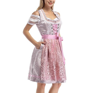 Femmes adultes Oktoberfest Dirndl Costume Bavière Bière Fête Carnaval Serveur Robe Jeune Fille Maid Jupe Cosplay Fantasia Outfit - Product Image 5