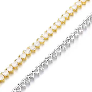 สร้อยข้อมือเทนนิสที่สง่างามของผู้หญิง925เงิน/ทอง10K ประดับเพชรมอยส์ซอไนต์3มม. ลายกุหลาบทองสำหรับปาร์ตี้ - Product Image 4