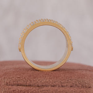 Anillo de Media Eternidad Unisex de Plata de Ley Hecho a Mano con Diamante de Corte Brillante Cultivado en Laboratorio de 2.10-2.60 Quilates, Chapado en Plata, Talla Personalizada - Product Image 3