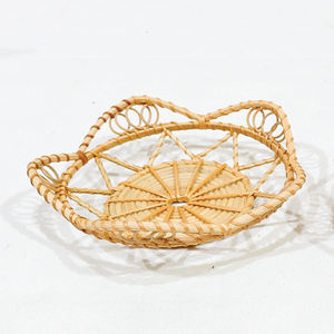 Ensemble de plateaux de rangement en rotin Comehome, tissés, décoratifs, à bord festonné - Product Image 6