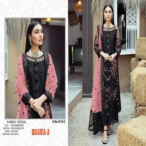 Traje de salwar paquistaní negro - Product Image 3