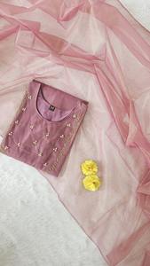 Colección de ropa de fiesta para adultos Premium Gold Fancy Fabric Kurti Duppata Set Salwar Kameez - Product Image 6