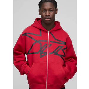 Sudadera con capucha extragrande personalizada de fábrica con parche de logotipo de soplo 3D sudadera cuadrada de algodón pesado de talla grande para ropa de invierno - Product Image 1