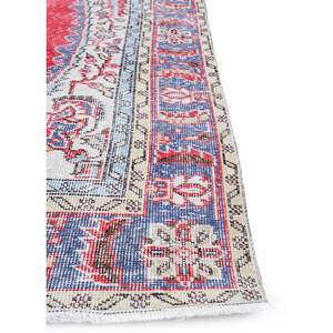 Alfombras de Lana Anudadas a Mano Estilo Vintage, Rojas y Naranjas, con Diseño Bohemio de Medallón Abstracto y Patrones Rectangulares para Sala de Estar, Pae-2386 - Product Image 4