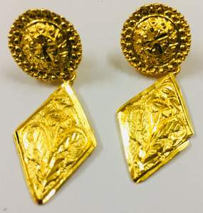 Latest Trendy Punk Style 18K Gold Plated Leaf Wings Pendant Earrings Chic <b>Studs</b> Jewellery for Girls Women for Weddings Parties - Product Image 2