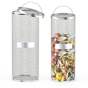Composteur de jardin en acier inoxydable pour lombricompostage, 2 unités, pour déchets de cuisine et de jardin, à installer en terre - Product Image 6