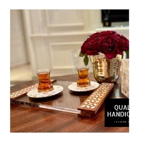 Mother of Pearl Inlay Tea Cup Coaster Mop Tea <b>Light</b> Coaster <b>Shell</b> Inlaid Kitchen & Tabletop Table Decoration Accessories Mats - Product Image 4