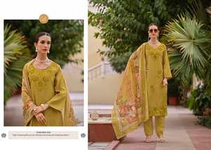 Colección exclusiva de seda romana bordada Salwar Kameez indio pakistaní ropa de fiesta materiales de vestir tarifas al por mayor disponibles - Product Image 6