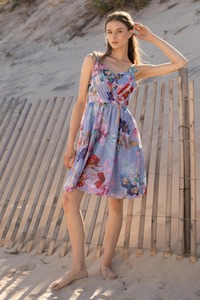 Vestido corto de algodón con bloque de mano indio, vestido personalizado para novia, boda, luna de miel, regalo, ropa de verano, vestido con estampado floral, regalo para ella - Product Image 3