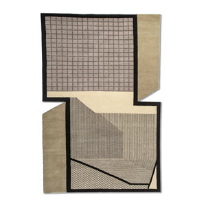 Aiwl-3072 <b>Boho</b> Style Geometric & Abstract Pattern Hand Knotted Wool <b>Rug</b> in Grey & Black for Home-for Living Room Bedroom Hallway - Product Image 1