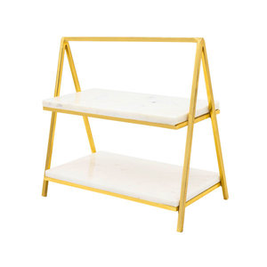 ที่ตั้งโชว์เค้ก2ชั้นดีไซน์สุดหรูสำหรับคัพเค้กขนมหวานและของว่างสำหรับบ้านและเครื่องครัว - Product Image 3