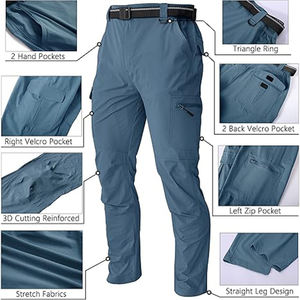 Pantalon Cargo pour Homme TBF-116 à Séchage Rapide Léger Imperméable 6 Poches Taille Élastique Protection UV - Product Image 5